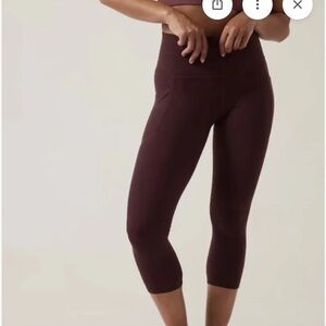 Athleta Salutation Stash Pocket Capri - Spiced Cabernet